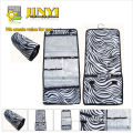 Nice design zebra stripes pattern foldable men hanging toiletry bag